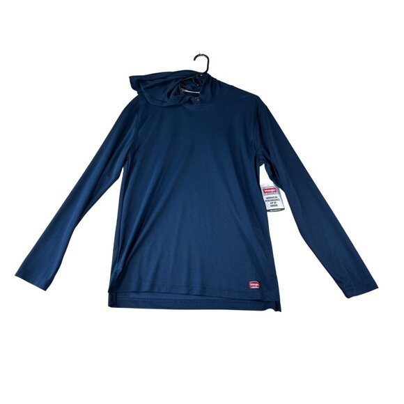 NEW Wrangler Workwear Performance Long Sleeve Sun Protection Hoodie Blue Sz S - Picture 1 of 9